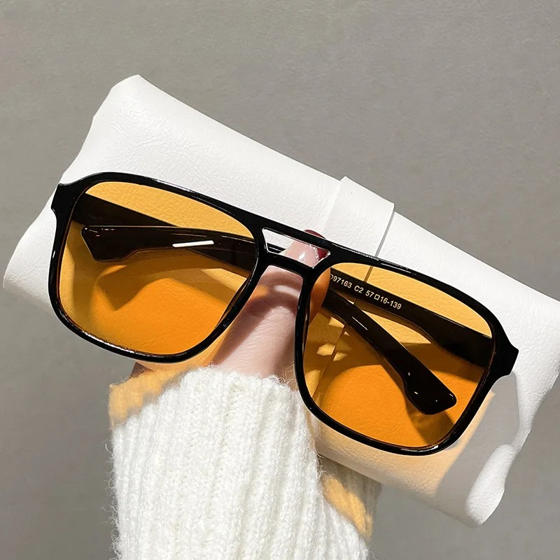 Street Fashion Glasses - Square Double Bridges Sunglasses Women Retro