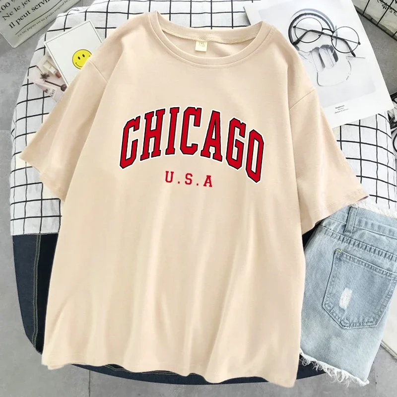 Street Fashion Chicago - Chicago City Letters Graphic Print T-shirt