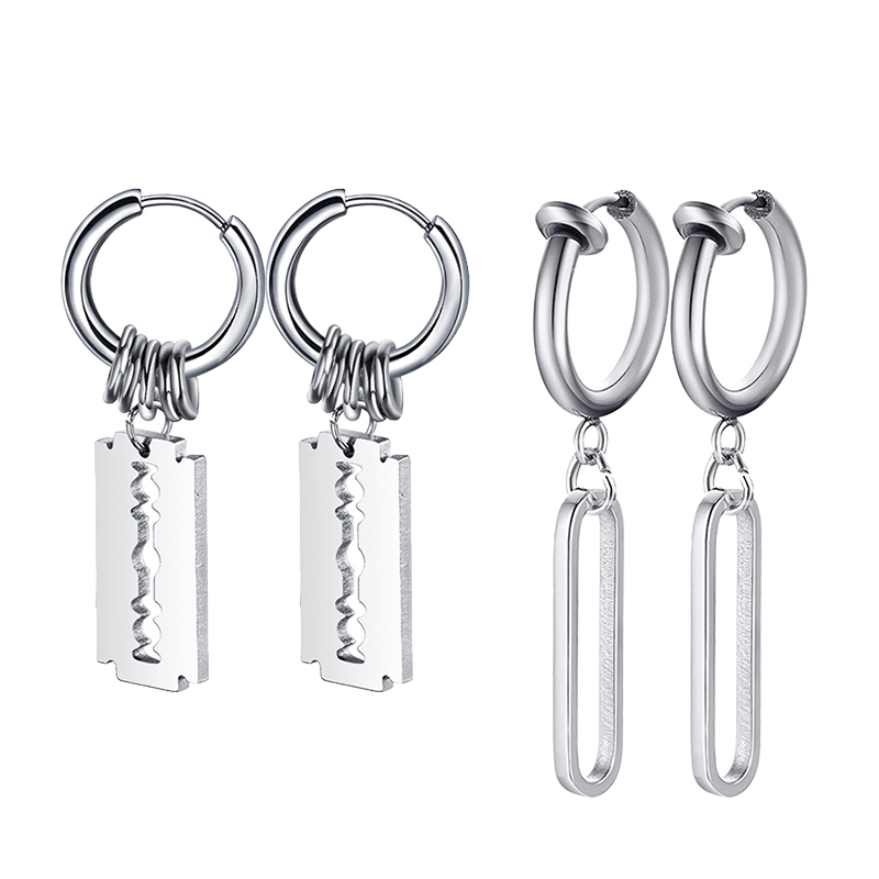 Street Fashion Earrings - Fashion Stainless Steel Blade Earrings Vintage