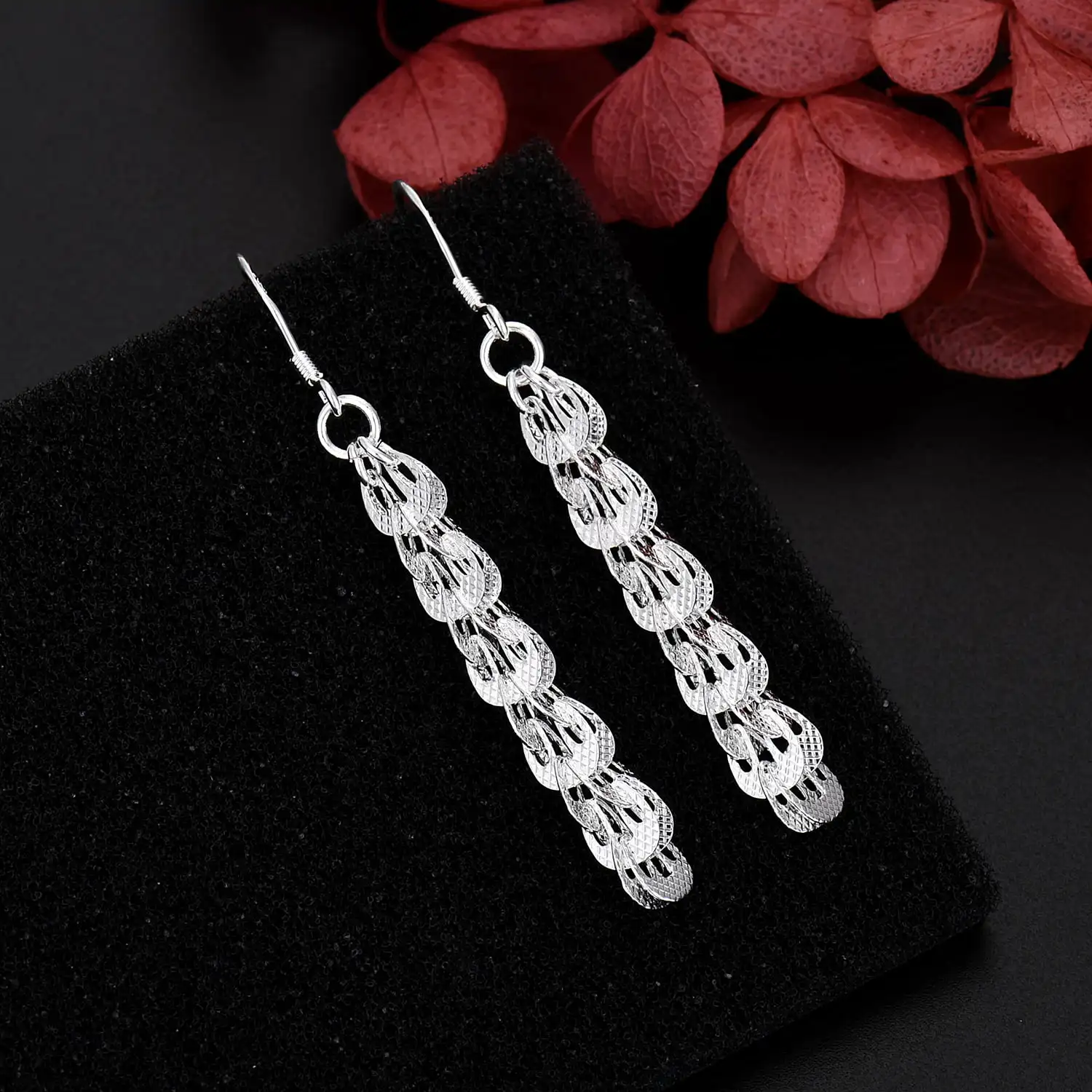 Street Fashion Earrings - New fine 925 Sterling Silver Elegant