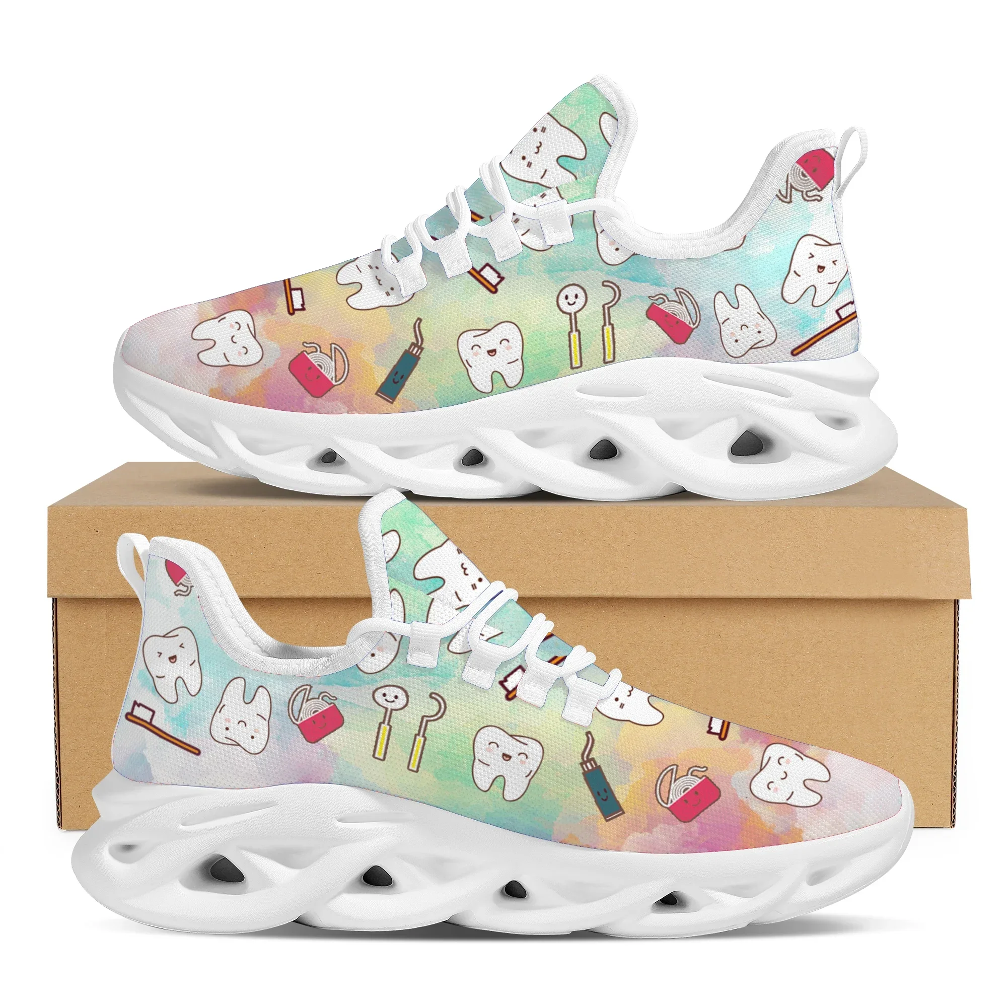 Street Fashion Walking - Dental Equipment Manga Print Ladies Flat
