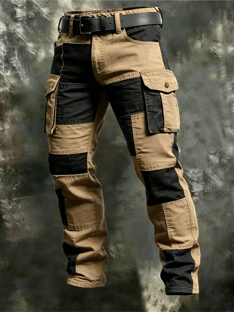 Cotton Men Cargo Pants Khaki C - Cargo Pant Wide 评论和价格