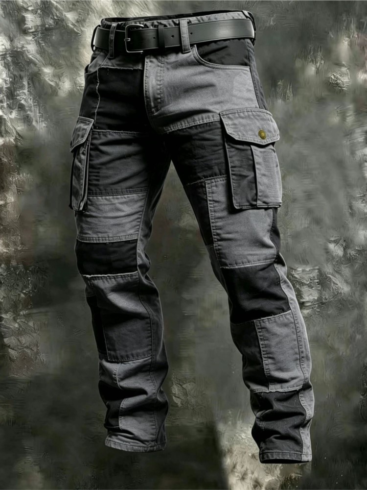 Cotton Men Cargo Pants Khaki C - Cargo Pant Wide 评论和价格
