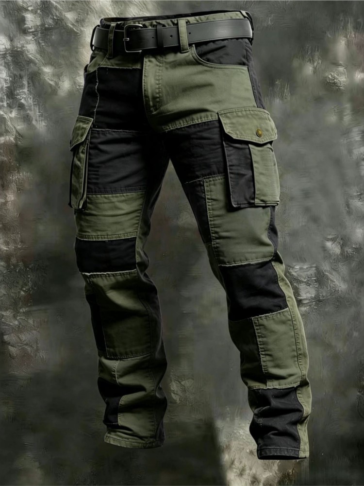Cotton Men Cargo Pants Khaki C - Cargo Pant Wide 评论和价格