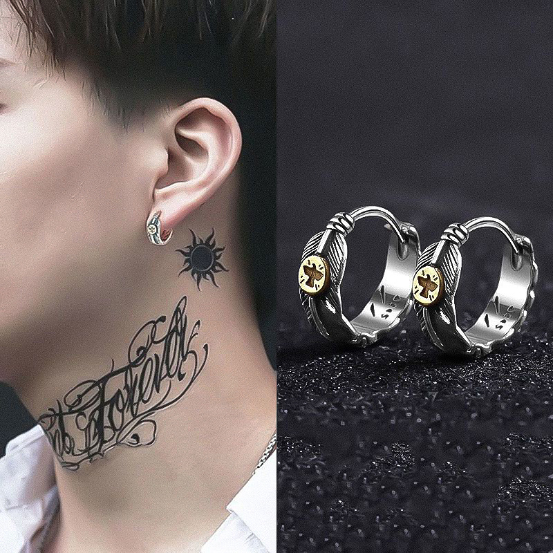 Men Click Earrings 316L Stainl - Street Fashion Earrings 评论和价格