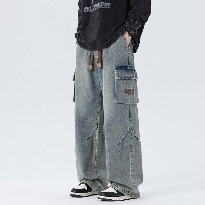 Men Wide Leg Cargo Jeans Vinta - Cargo Pant Wide 评论和价格