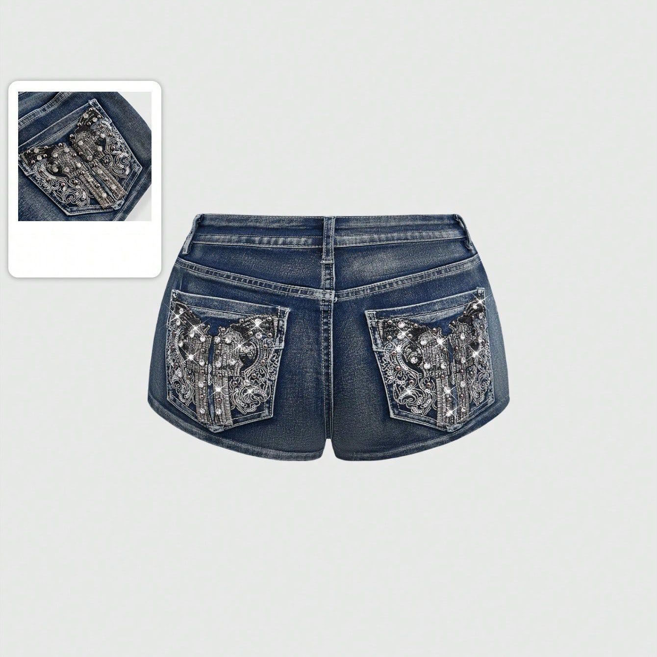 Summer Rhinestone Embroidered  - Street Fashion Hot 评论和价格