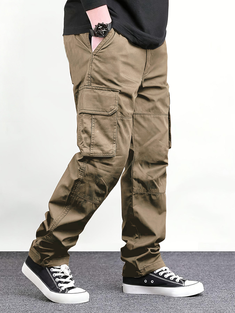 Men Black Multi Pocket Cargo P - Cargo Pant Wide 评论和价格