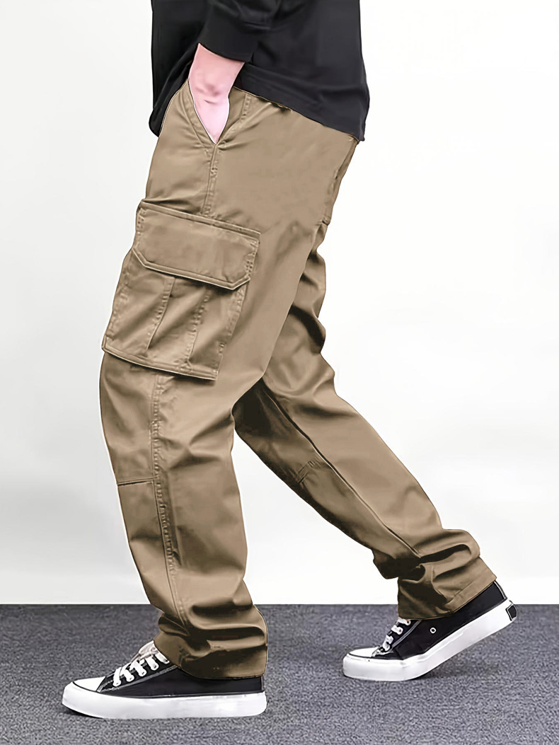 Men Black Multi Pocket Cargo P - Cargo Pant Wide 评论和价格