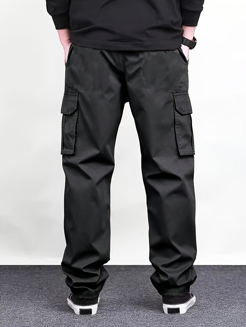 Men Black Multi Pocket Cargo P - Cargo Pant Wide 评论和价格