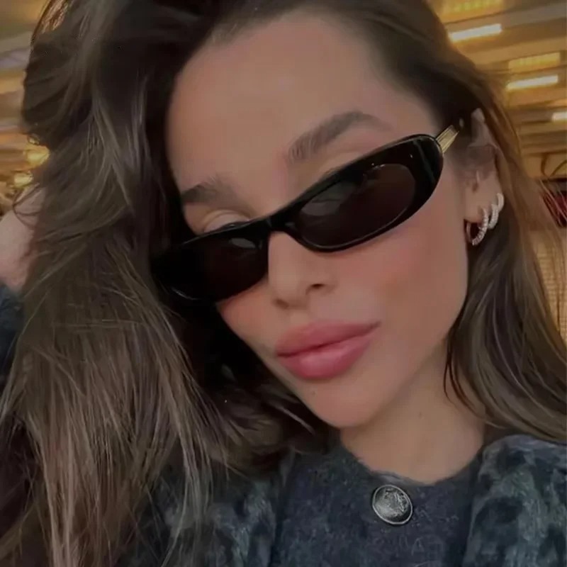 New Retro Oval Frame Sunglasse - Street Fashion Glasses 评论和价格
