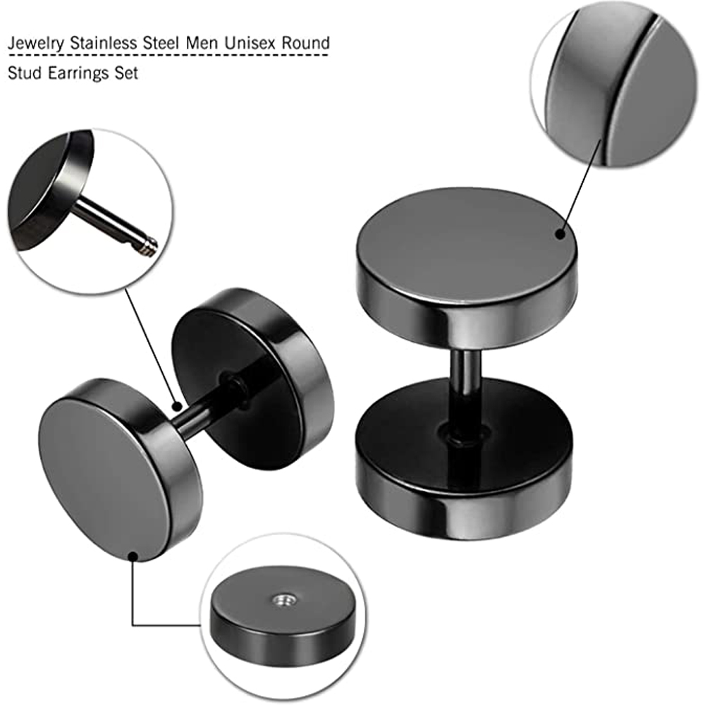2 Piece Punk Stainless Steel S - Street Fashion Earrings 评论和价格