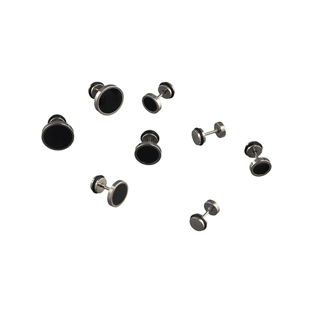 Korean Style Round Black Stud  - Street Fashion Earrings 评论和价格