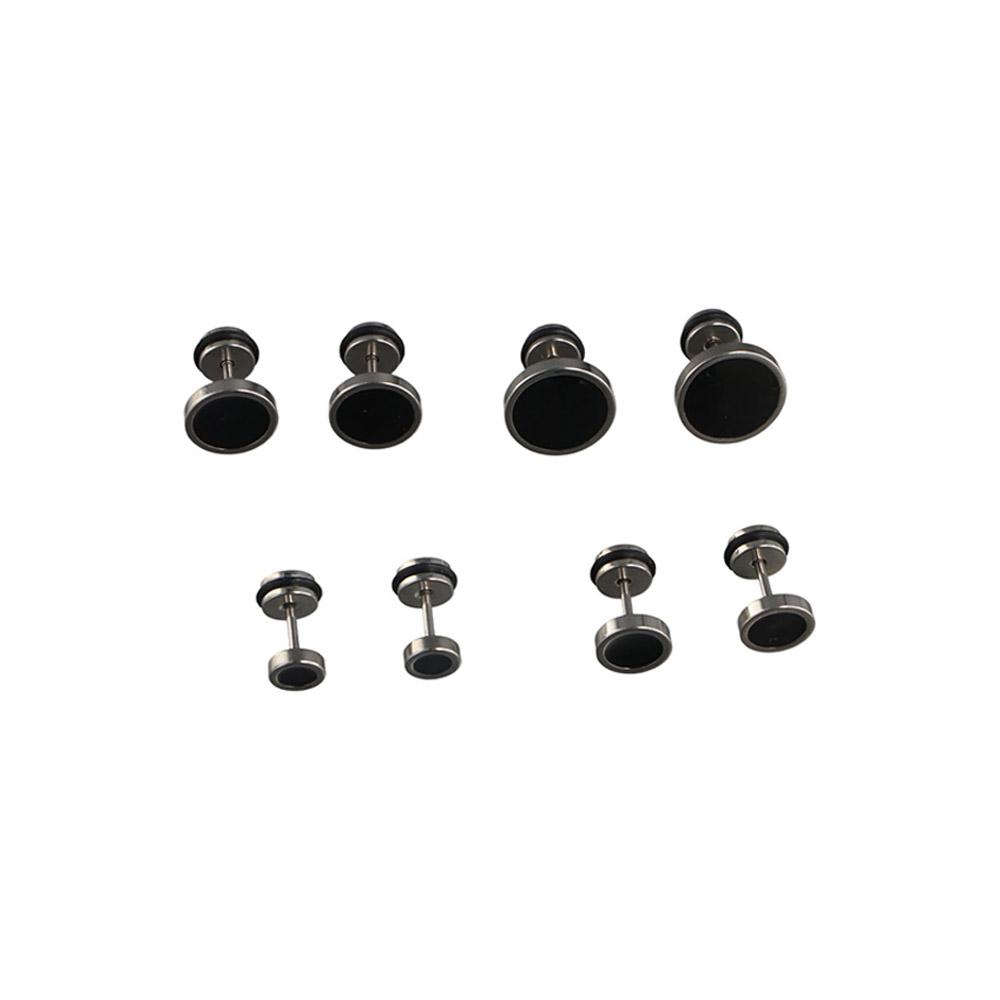 Korean Style Round Black Stud  - Street Fashion Earrings 评论和价格