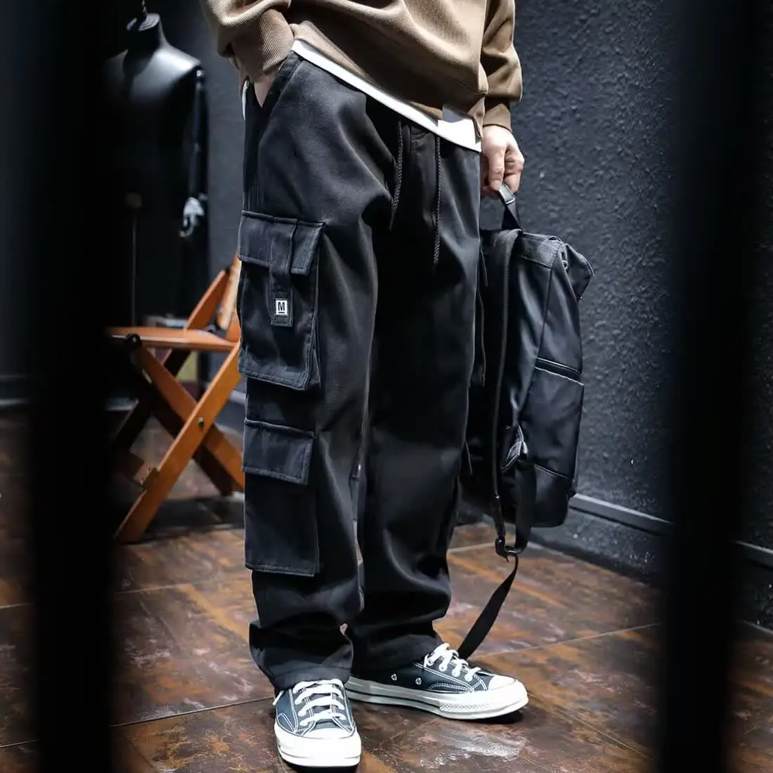Wide Multi Pocket Trousers Man - Cargo Pant Wide 评论和价格