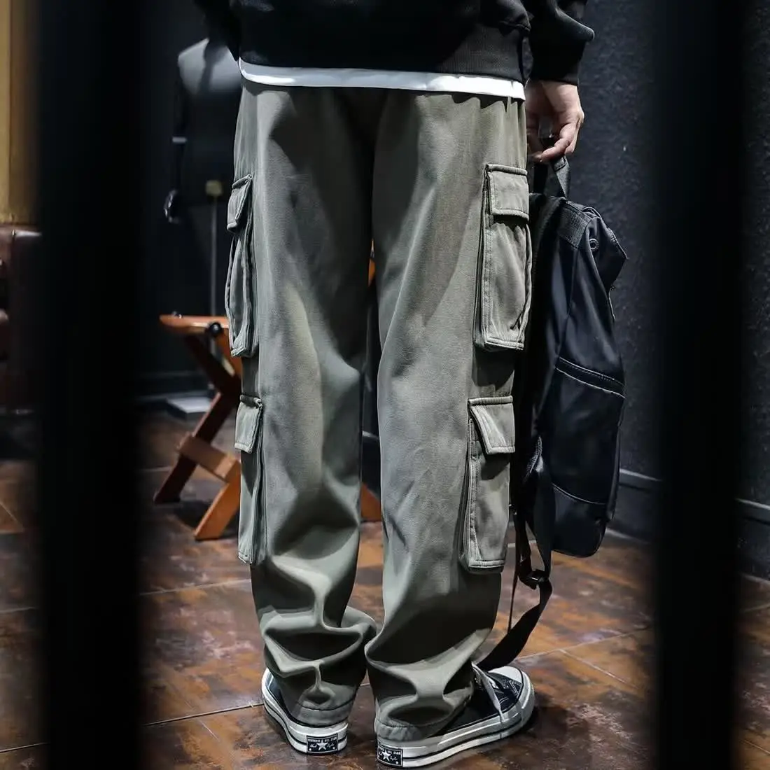 Wide Multi Pocket Trousers Man - Cargo Pant Wide 评论和价格