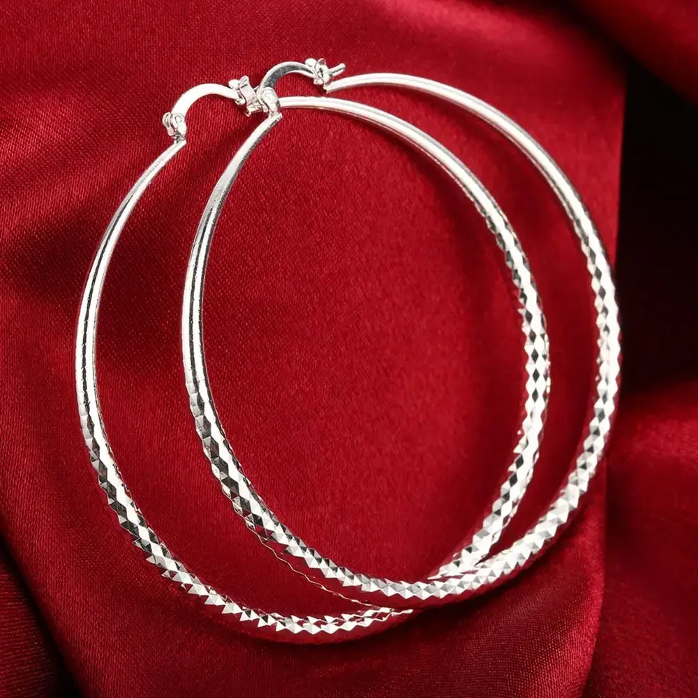 Hot 925 Sterling Silver 7CM  E - Street Fashion Earrings 评论和价格