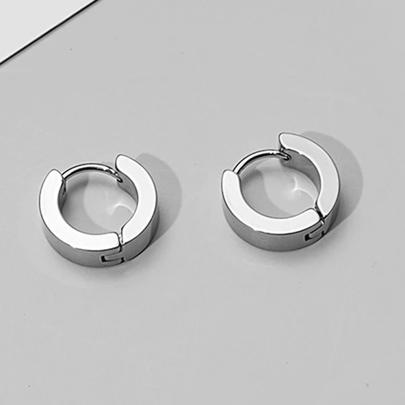 4 Pairs Punk Steel-color Stain - Street Fashion Earrings 评论和价格