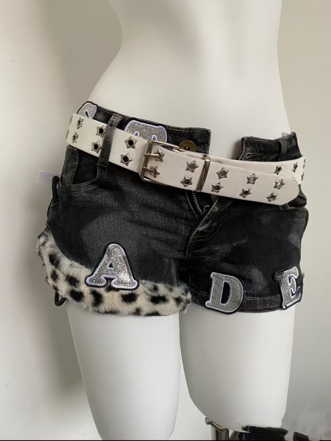 Y2k Embroidered Patch Denim Sh - Street Fashion Hot 评论和价格