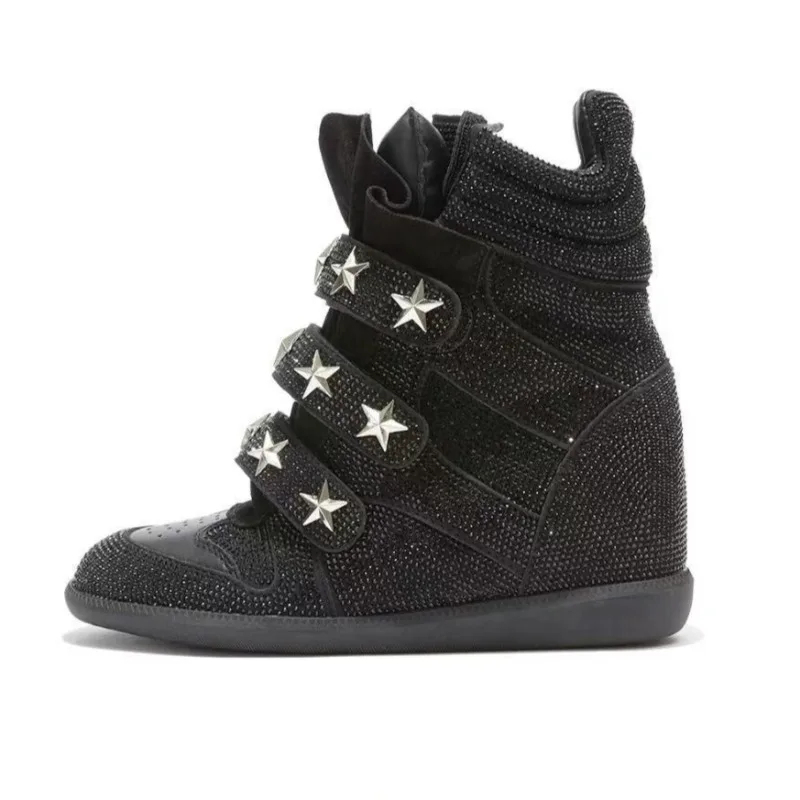 Women’s Rhinestone Ankle Boots - Street Fashion Walking 评论和价格