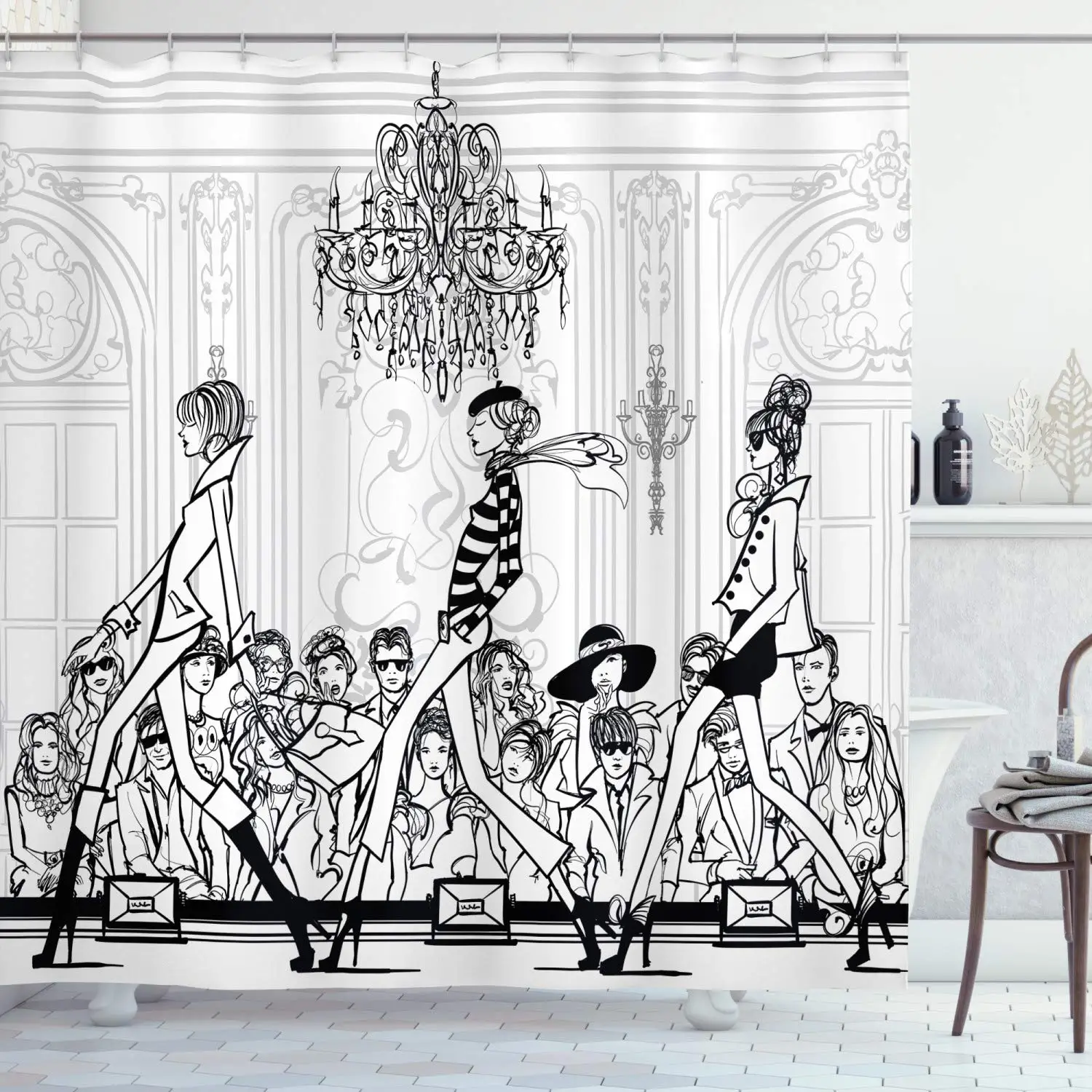 Fashion Woman Shower Curtain M - Street Fashion Pose 评论和价格