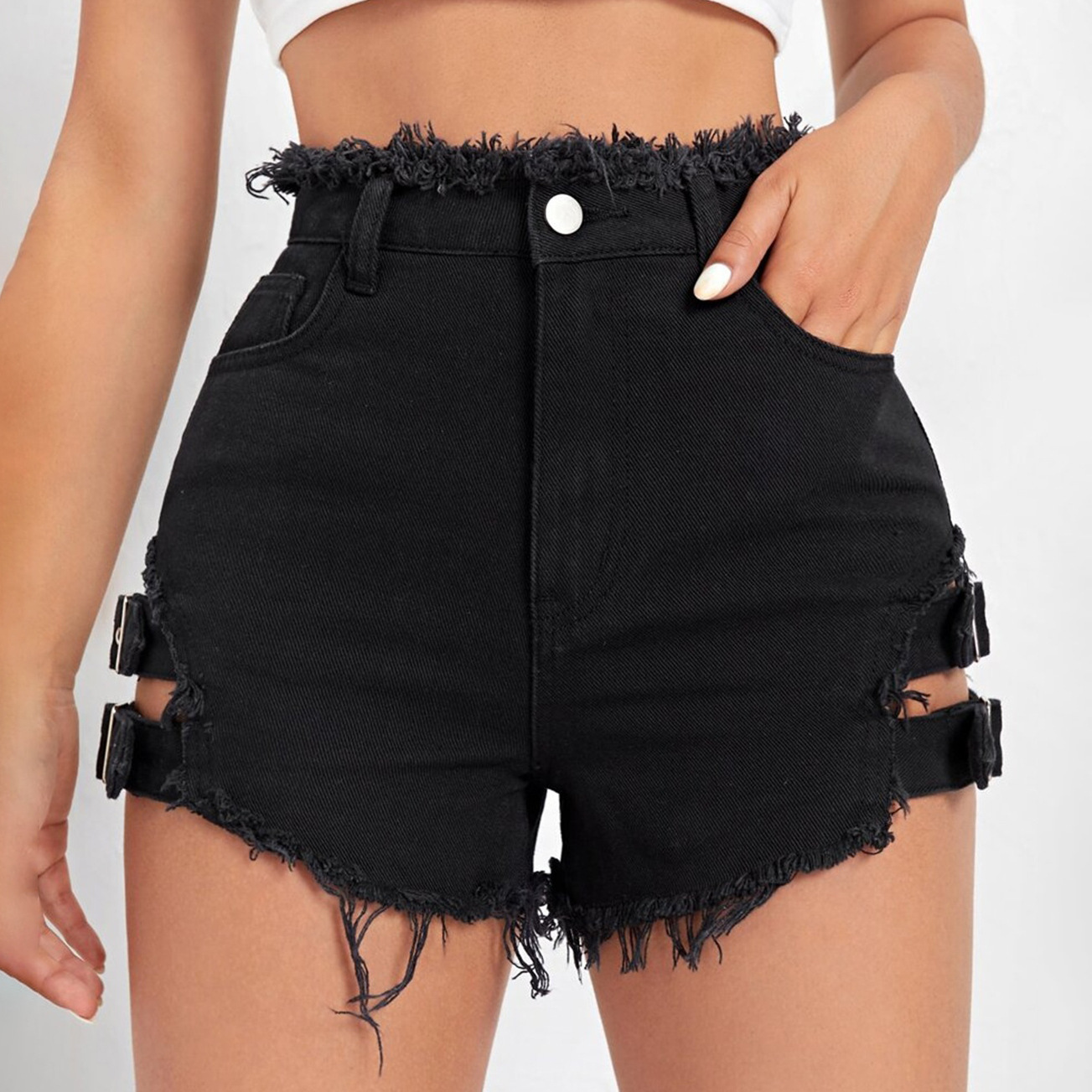 Women High Waist Denim Shorts  - Street Fashion Hot 评论和价格