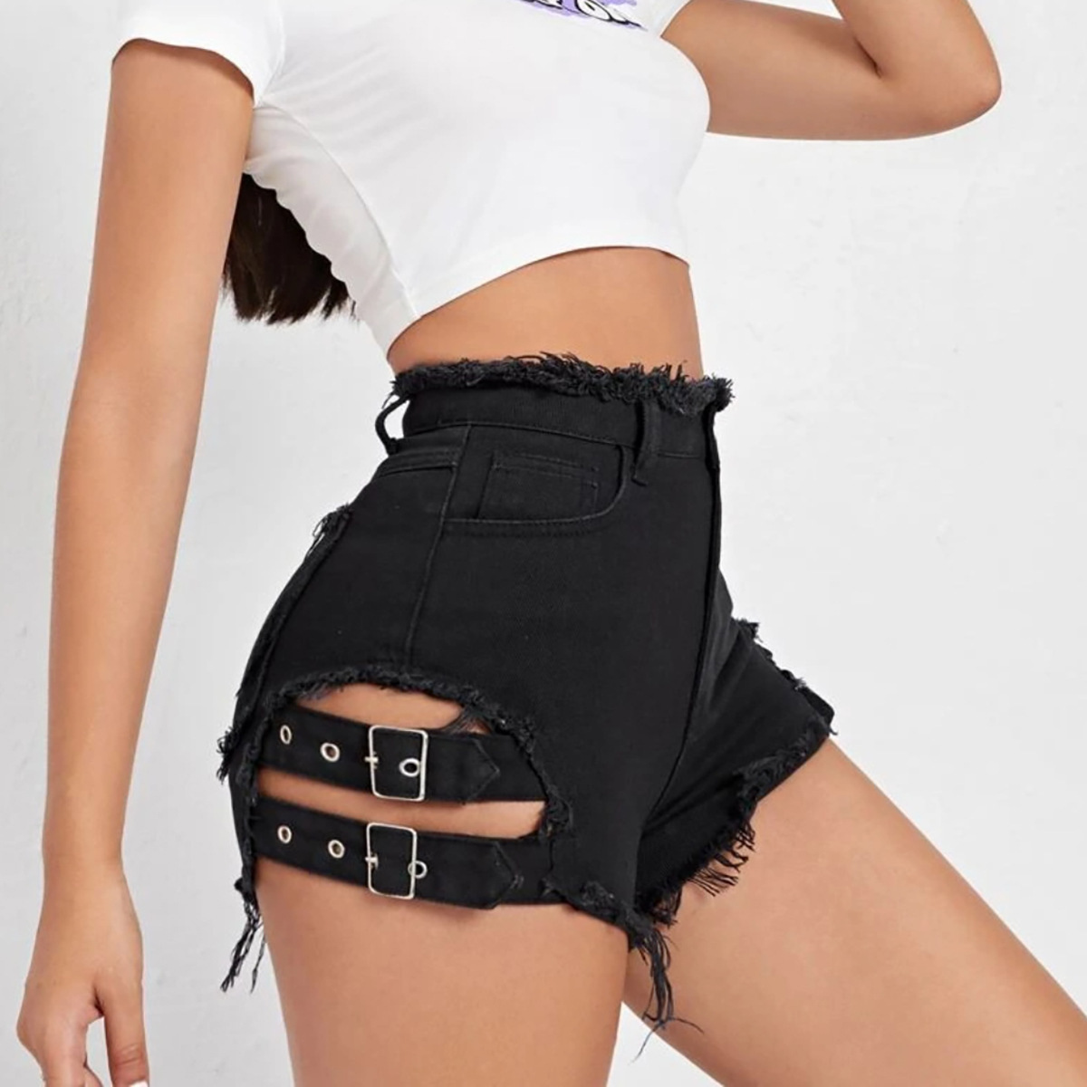 Women High Waist Denim Shorts  - Street Fashion Hot 评论和价格