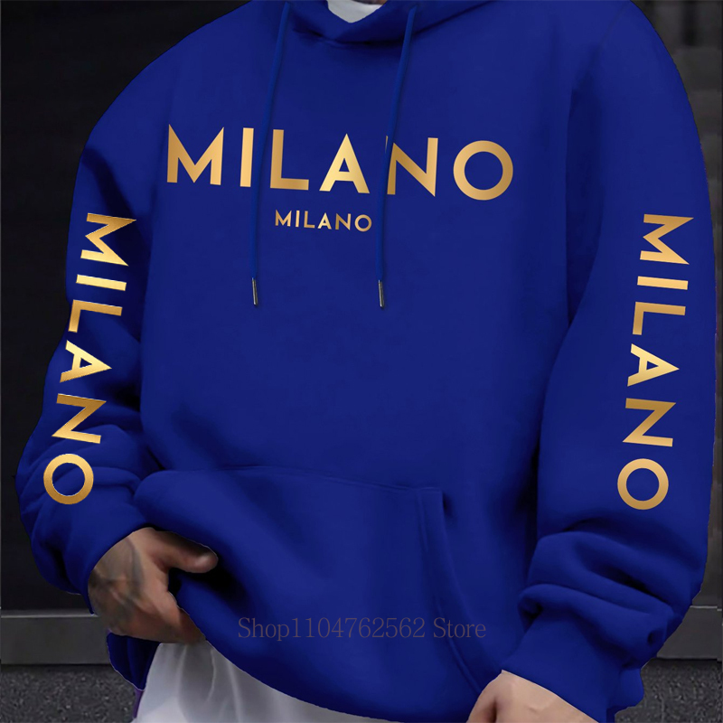 Milano Letter Print Hoodie for - Street Fashion Milano 评论和价格