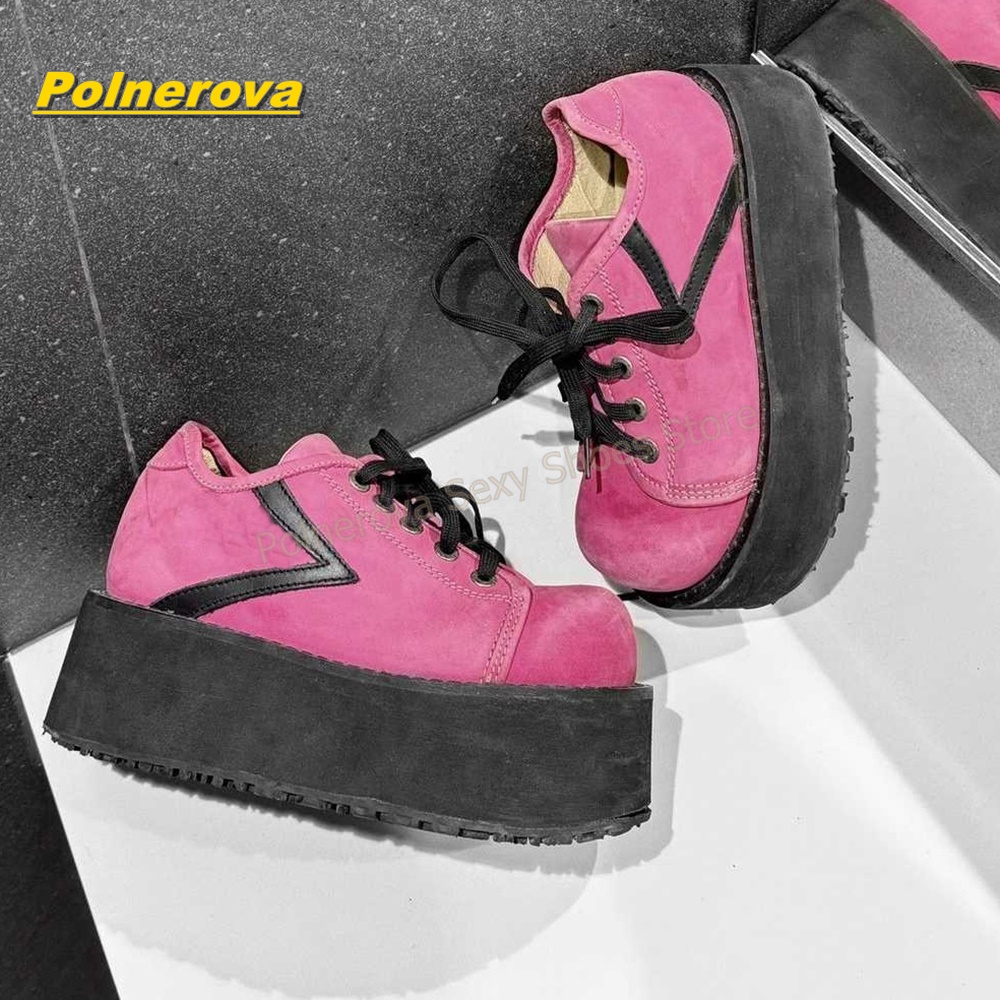 Hot Pink Rainbow Laces Platfor - Street Fashion Hot 评论和价格