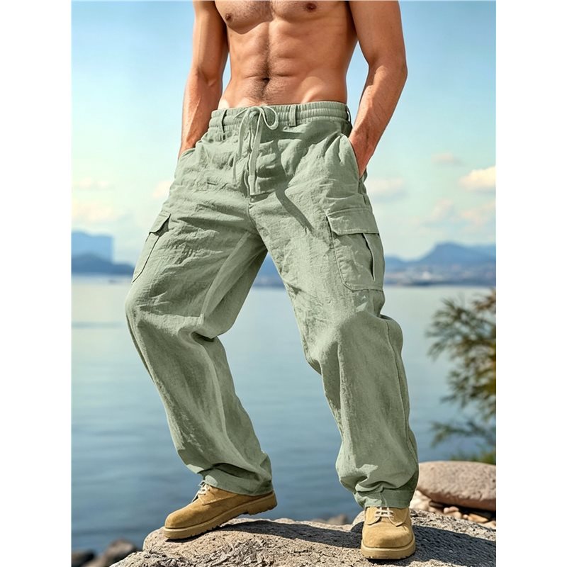 NEW-Men's Drawstring Waist Wid - Cargo Pant Wide 评论和价格