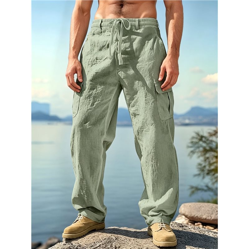 NEW-Men's Drawstring Waist Wid - Cargo Pant Wide 评论和价格