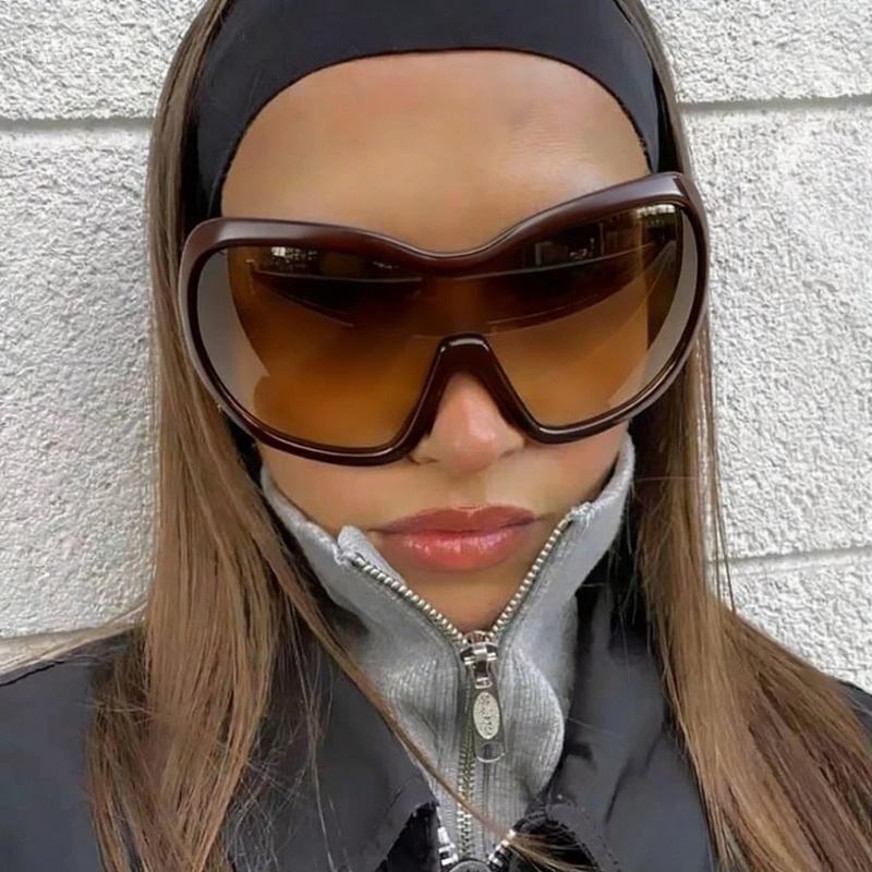 One Piece Oversized Y2K Sungla - Street Fashion Glasses 评论和价格