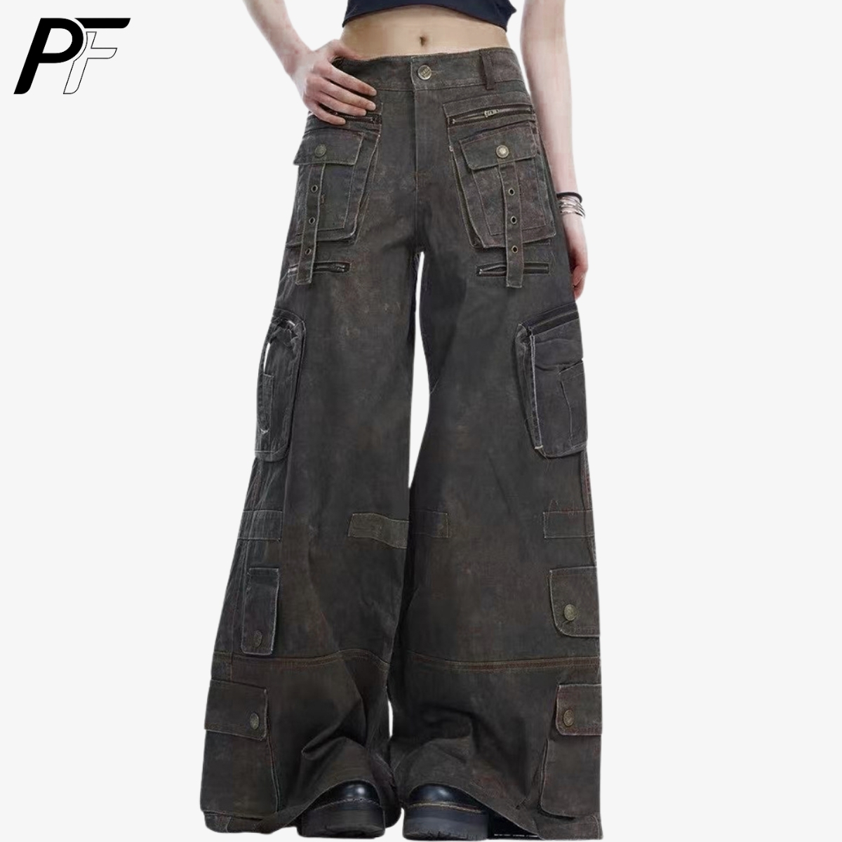 Grunge Techwear Wide Leg Cargo - Cargo Pant Wide 评论和价格