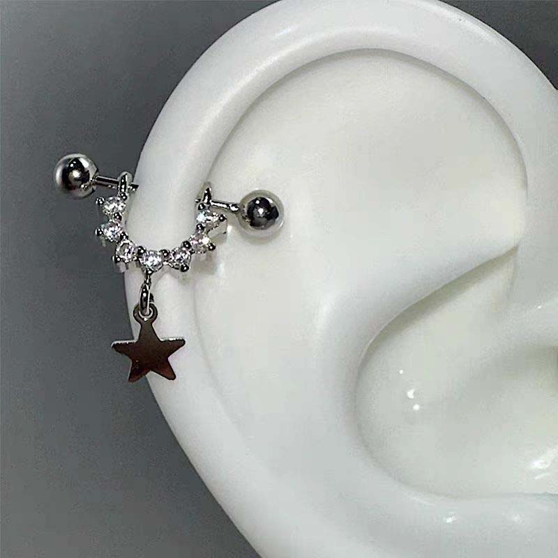 Sexy Trendy Zircon Star Pierci - Street Fashion Earrings 评论和价格