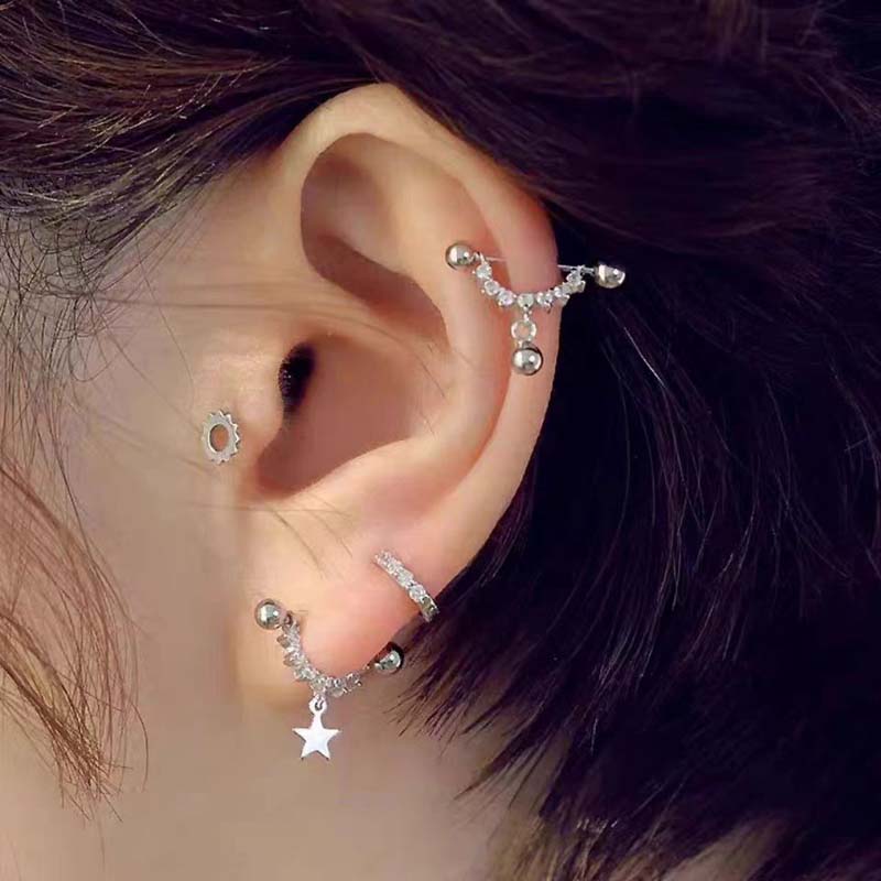 Sexy Trendy Zircon Star Pierci - Street Fashion Earrings 评论和价格