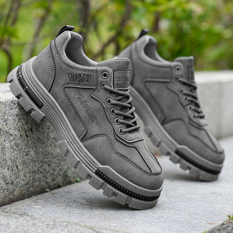 Men's Thick Sole Work Boots No - Street Fashion Walking 评论和价格
