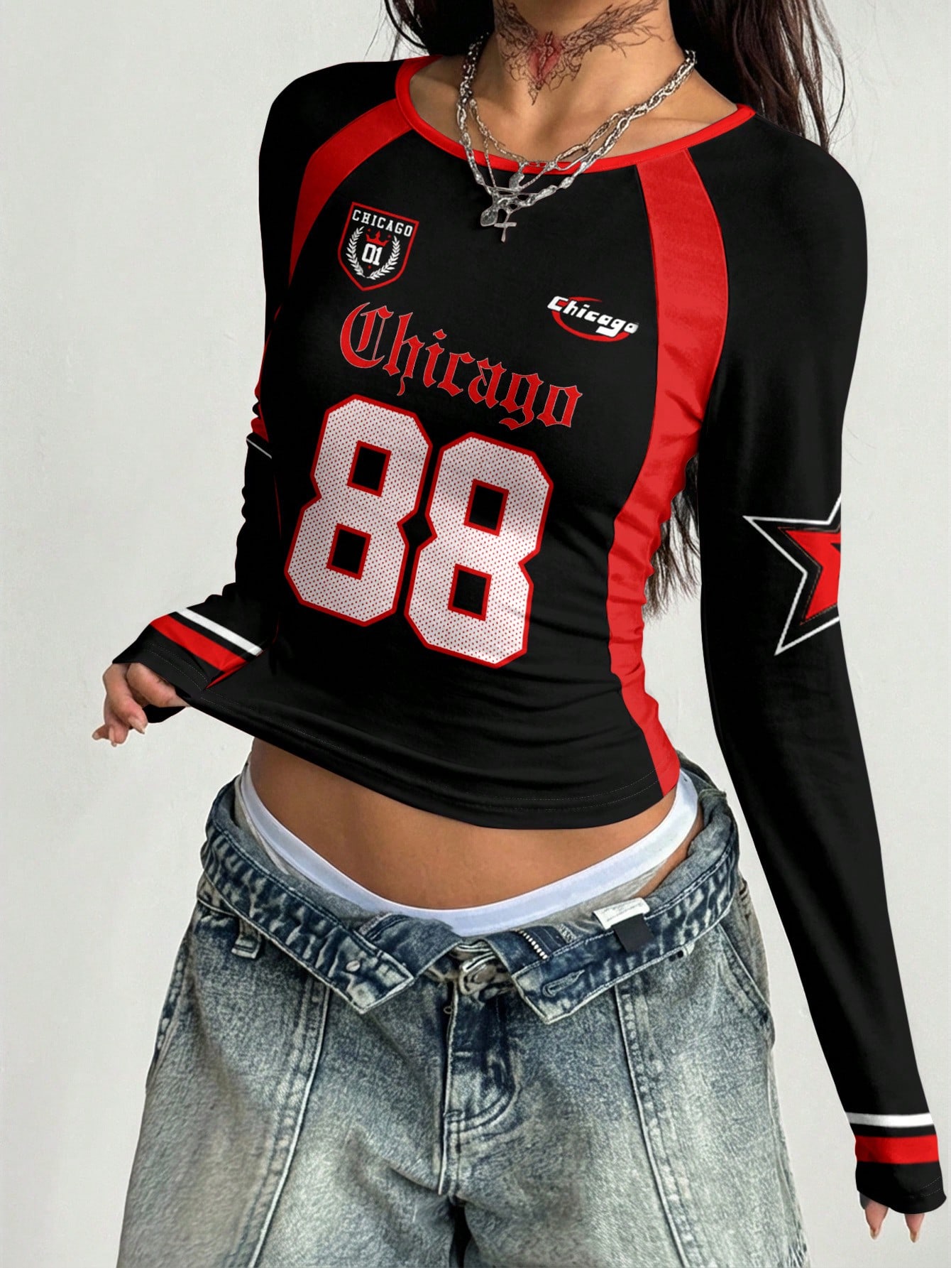 Comfortable Women Raglan Sleev - Street Fashion Chicago 评论和价格