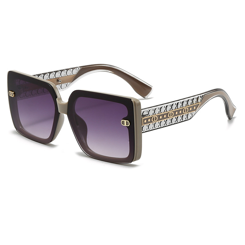 Retro Minimalist Large Frame F - Street Fashion Glasses 评论和价格