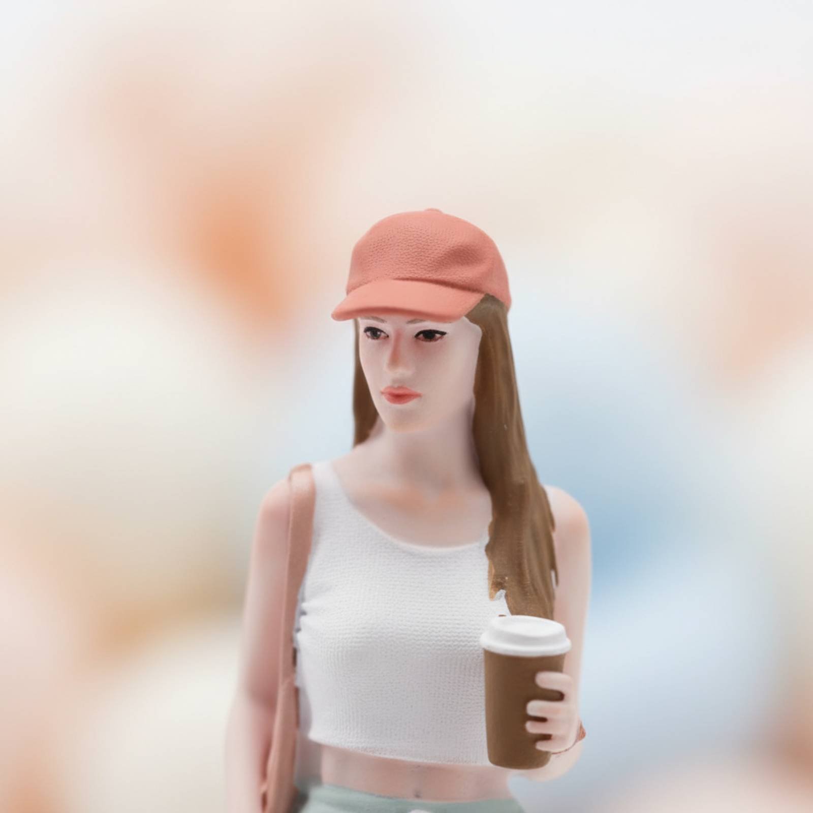 Girl Figure Holding Coffee Col - Street Fashion Pose 评论和价格