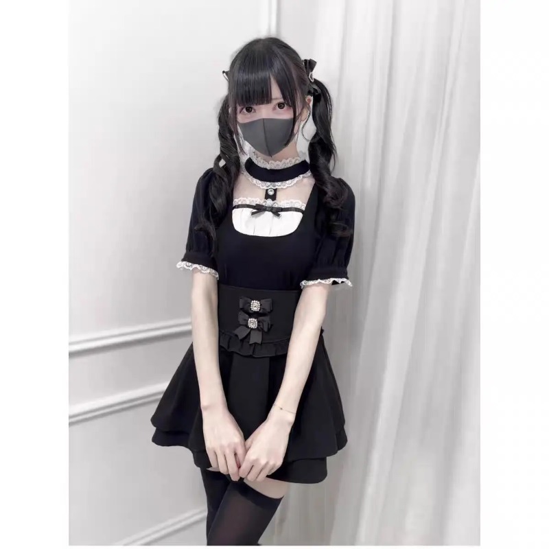 Gothic Sweet Ruffle Lace Plaid - Street Fashion China Girl 评论和价格